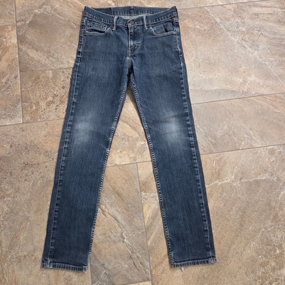 Levi Strauss & Co Denim - Levi Strauss Co 511 Womens Jeans‎ Dark Wash Slim Fit Size 30x32 Distressed Hem